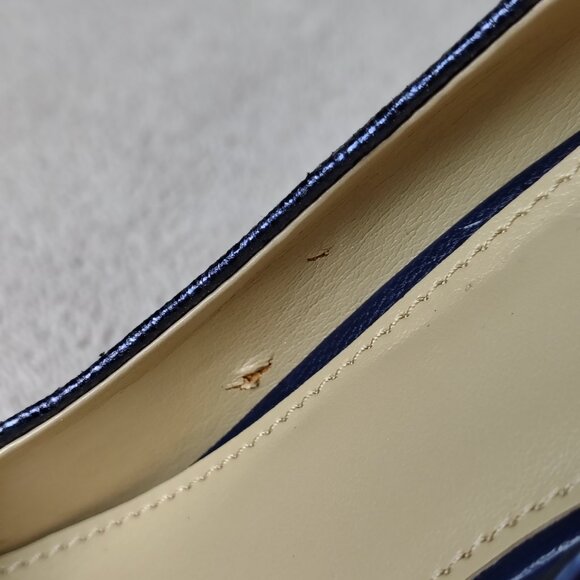 MICHAEL KORS Flex Pump Women 7M Blue Metallic Sparkle Pointed Toe Heels With Box - Picture 3 of 10